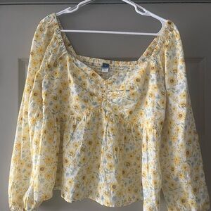Old Navy Sunflower Print Blouse